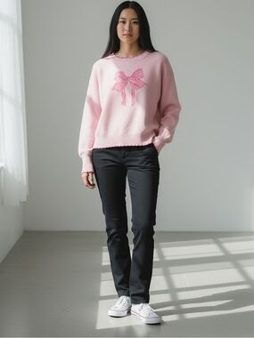 Willow & Wind Pink Bow Sweater size M